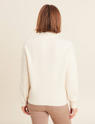 Pull manches longues ecru femme