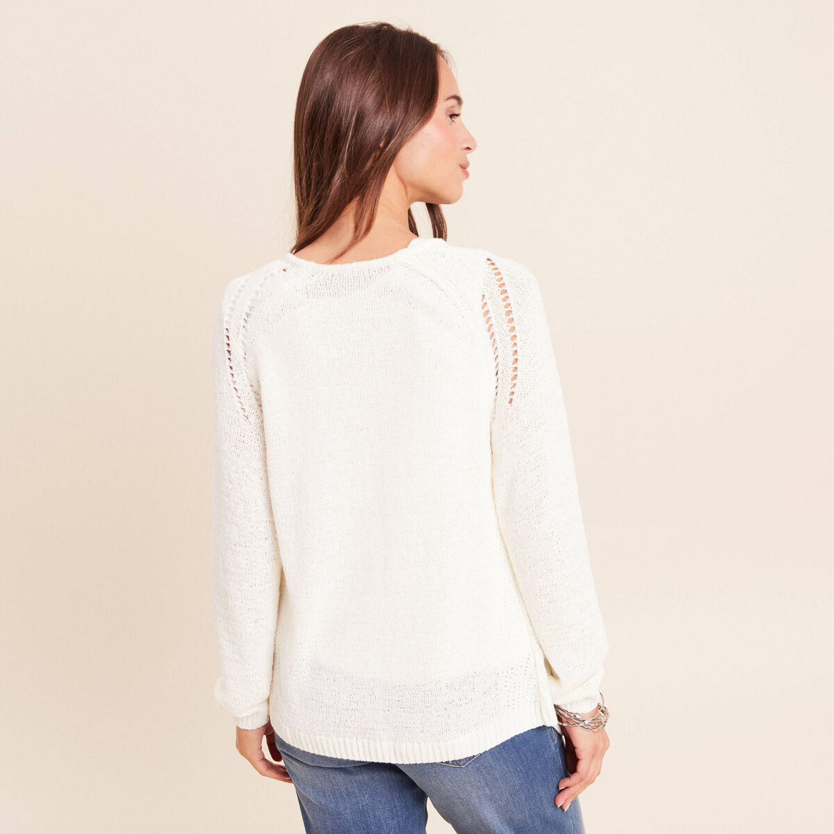 Gilet manches longues blanc femme