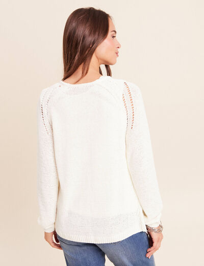 Gilet manches longues blanc femme