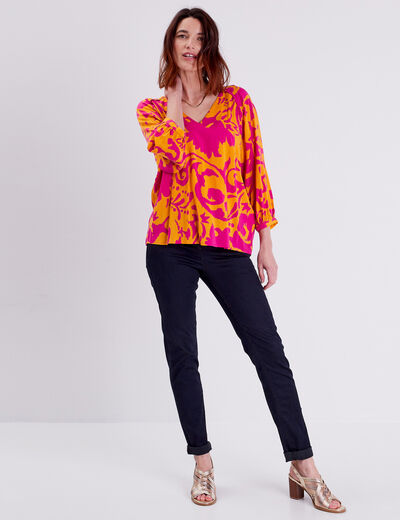 Blouse manches 3/4 jaune foncé femme
