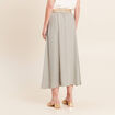 Jupe aspect lin avec ceinture amovible vert clair femme