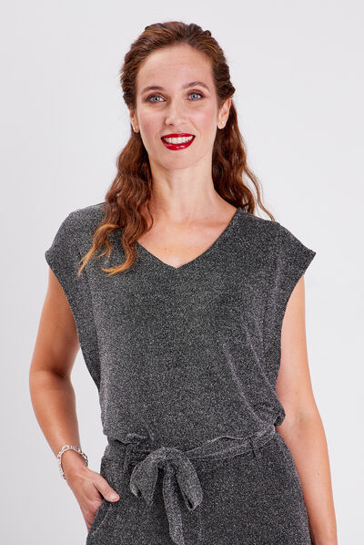 T-shirt manches courtes noir femme