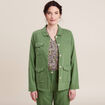 Veste droite boutonnée vert femme