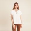 Blouse manches courtes ecru femme