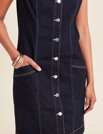 Robe droite en jean denim brut femme
