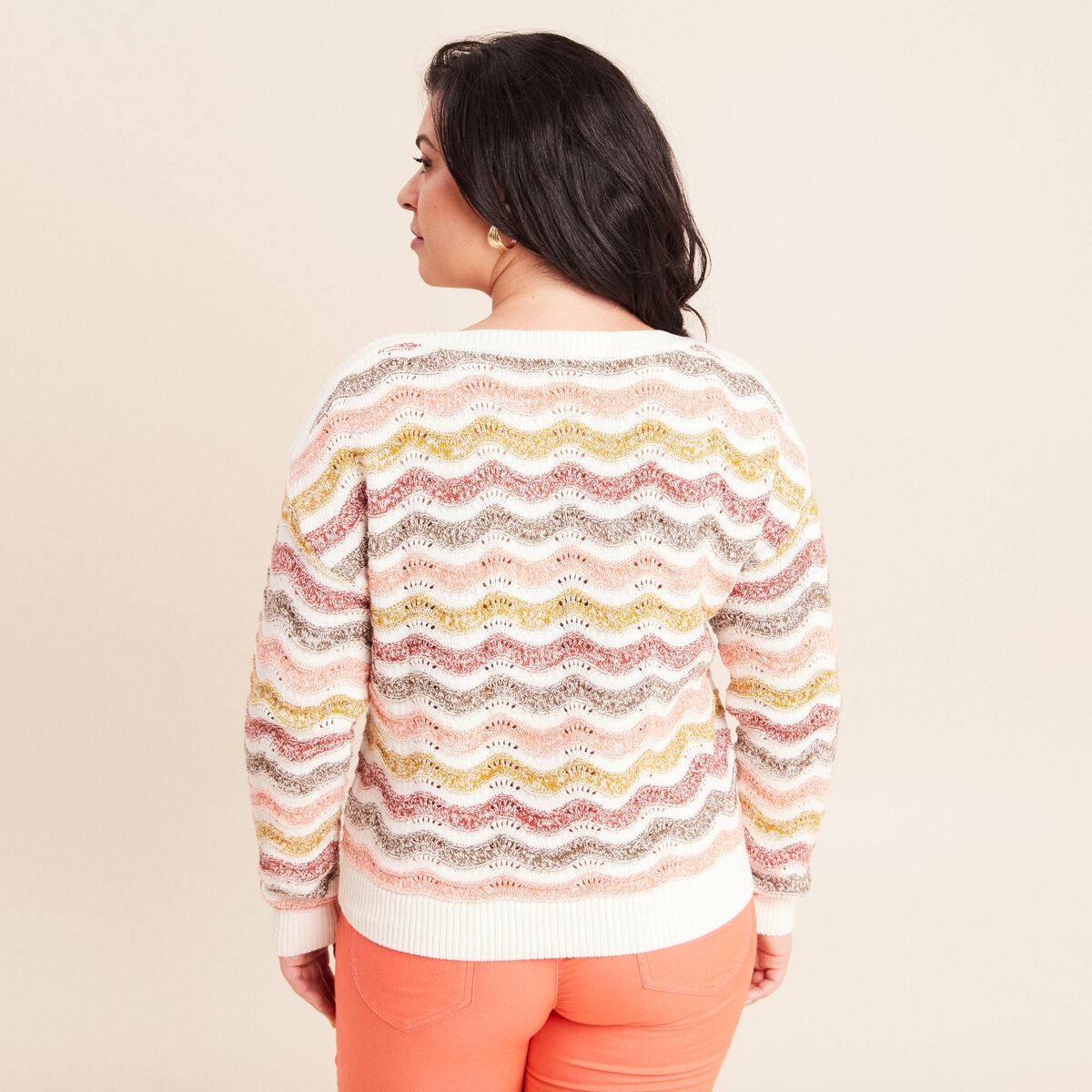 Pull col bateau manches longues vert femme