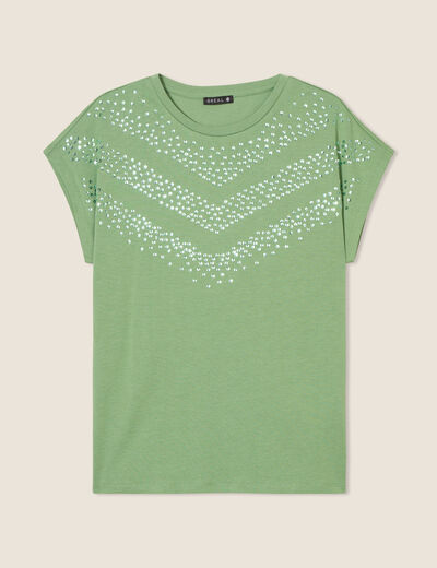 T-shirt manches courtes vert femme