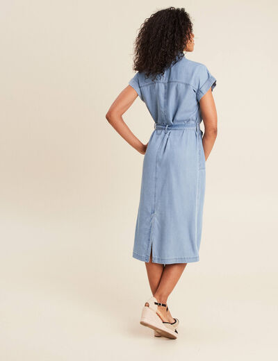 Robe évasée en jean denim double stone femme