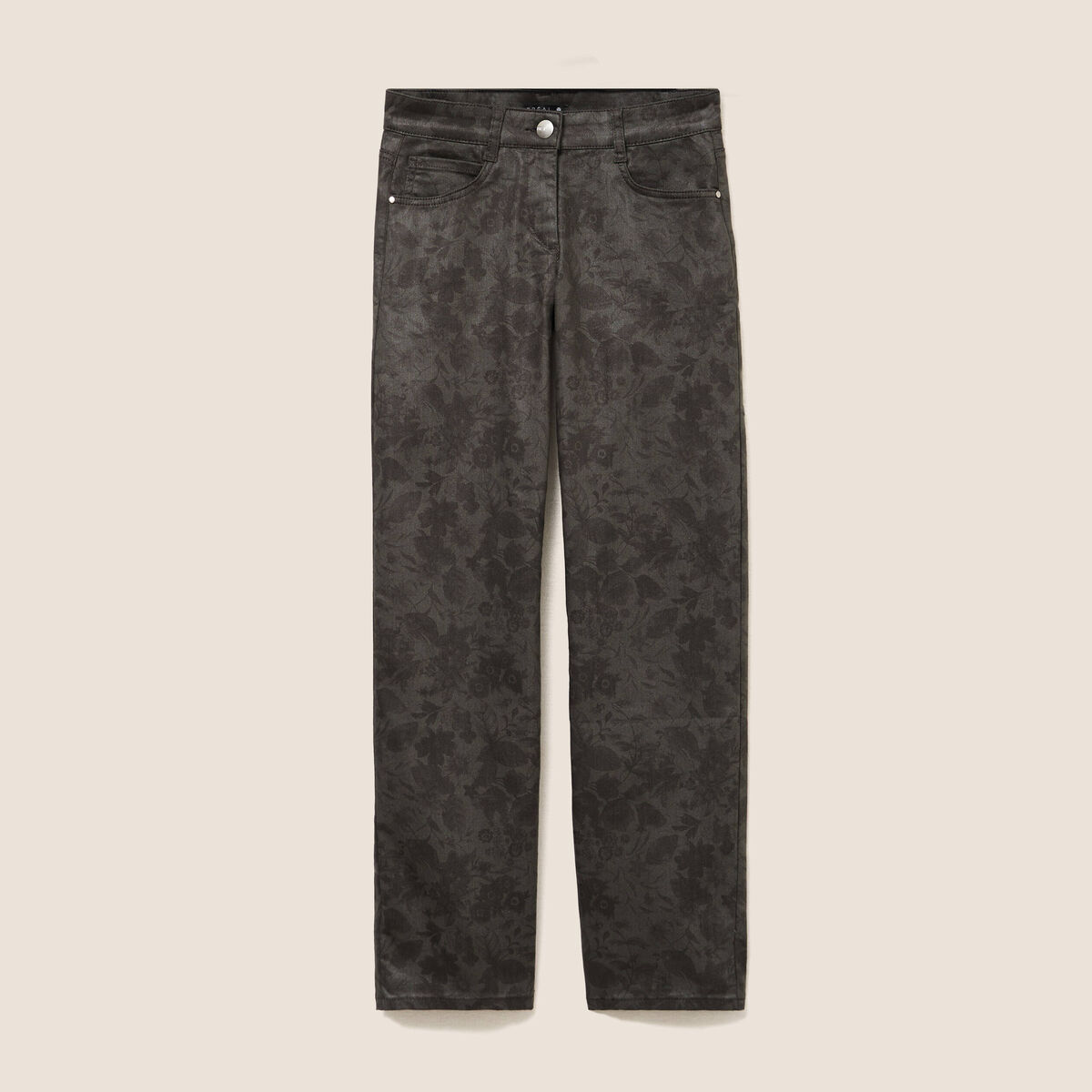 Pantalon taille bascul&eacute;e vert femme