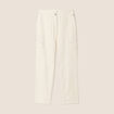 Pantalon carotte 7/8&egrave;me creme femme