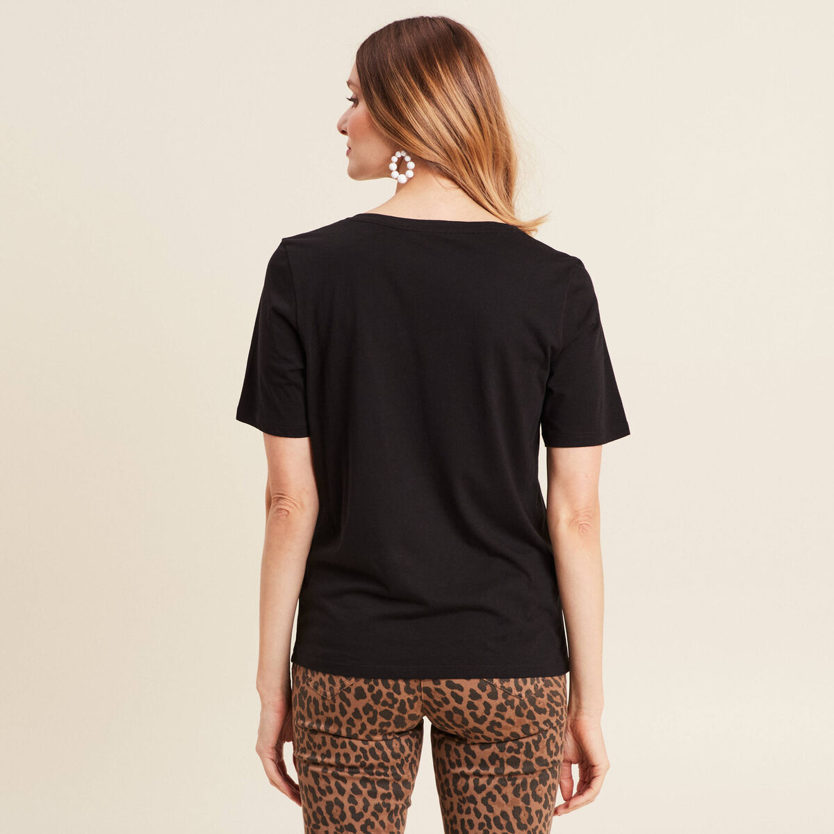 T-shirt manches courtes noir femme