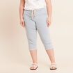 Pantacourt coupe mom bleu femme