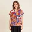 Chemise ample manches courtes multicolore femme