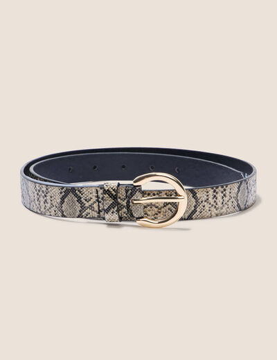 Ceinture fine ajustée beige femme