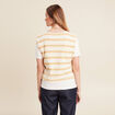 T-shirt effet 2 en 1 manches courtes beige femme