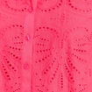 Chemise manches courtes brod&eacute;e rose fushia femme