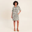 Robe droite courte manches courtes noir femme
