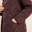 Doudoune courte doubl&eacute;e col amovible marron fonc&eacute; femme