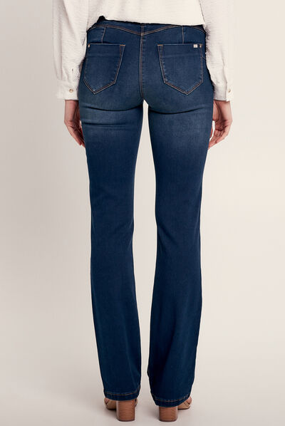 Jean tregging taille élastiquée denim brut femme