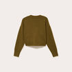 Gilet court nou&eacute; vert olive femme
