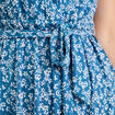 Robe évasée boutonnée bleu clair femme