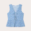 Blouse nouée bleu femme