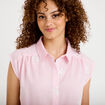 Chemise sans manches col classique rose femme