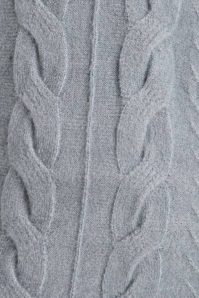 Robe pull col camionneur bleu gris femme