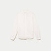 Chemise col montant manches longues ecru femme
