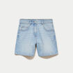 Bermuda regular 5 poches en jean denim bleach femme