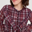 Chemise manches longues prune femme