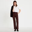 Pantalon bootcut &agrave; pont marron fonc&eacute; femme