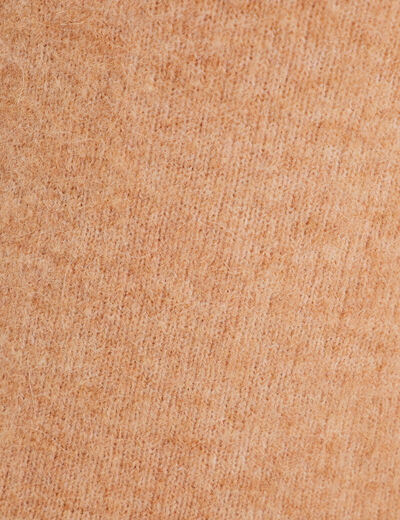Pull avec col en V beige femme