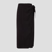 Jupe midi droite avec noeud noir femme