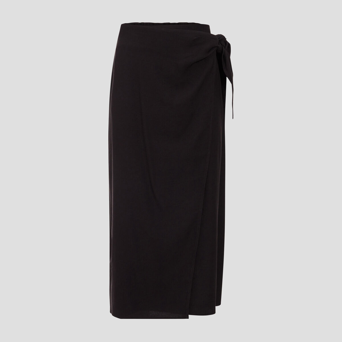 Jupe midi droite avec noeud noir femme