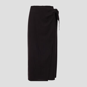 Jupe midi droite avec noeud noir femme