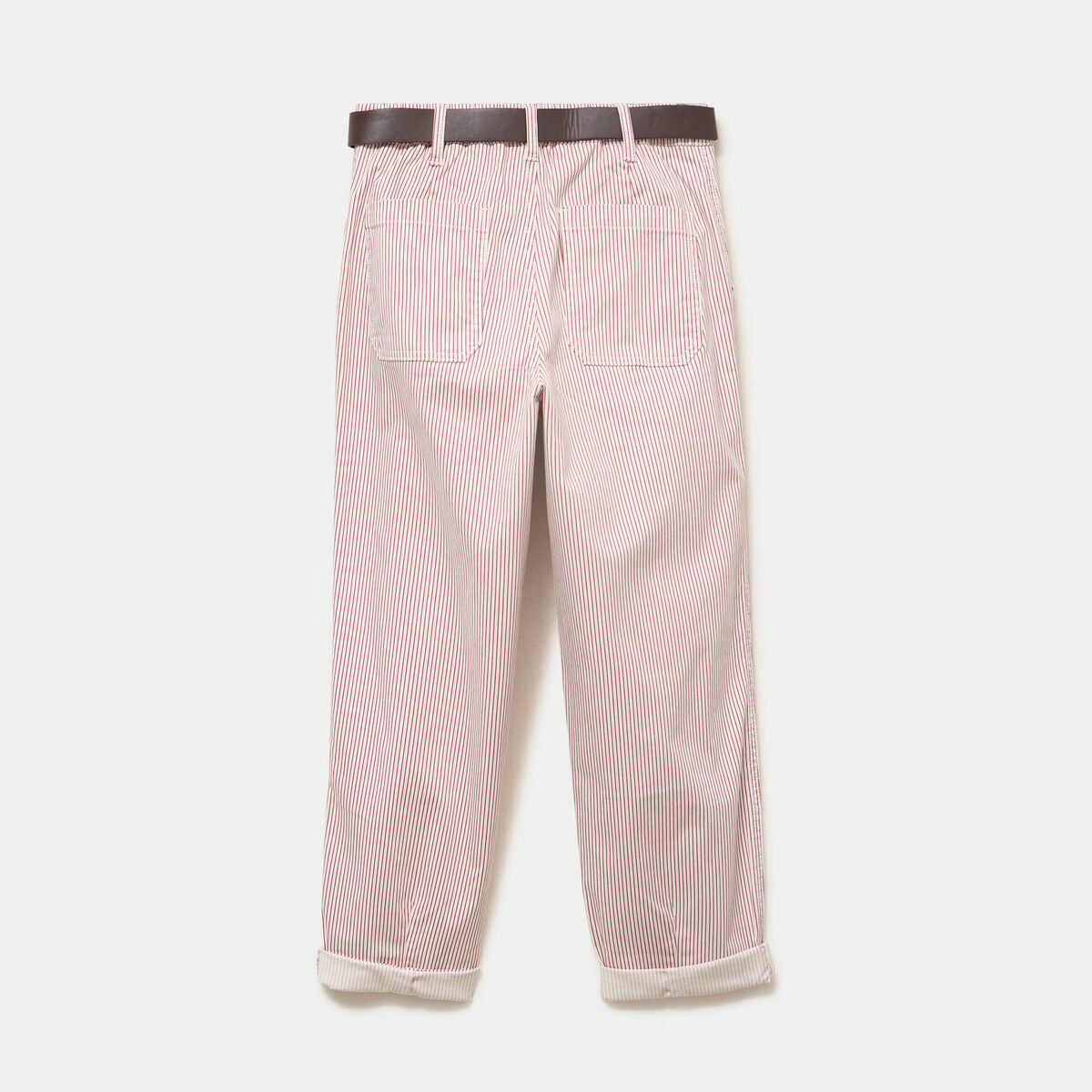 Pantalon chino 7/8&egrave;me taille &eacute;lastiqu&eacute;e vieux rose femme