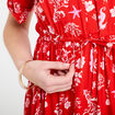Robe courte &eacute;vas&eacute;e col chemise rouge femme