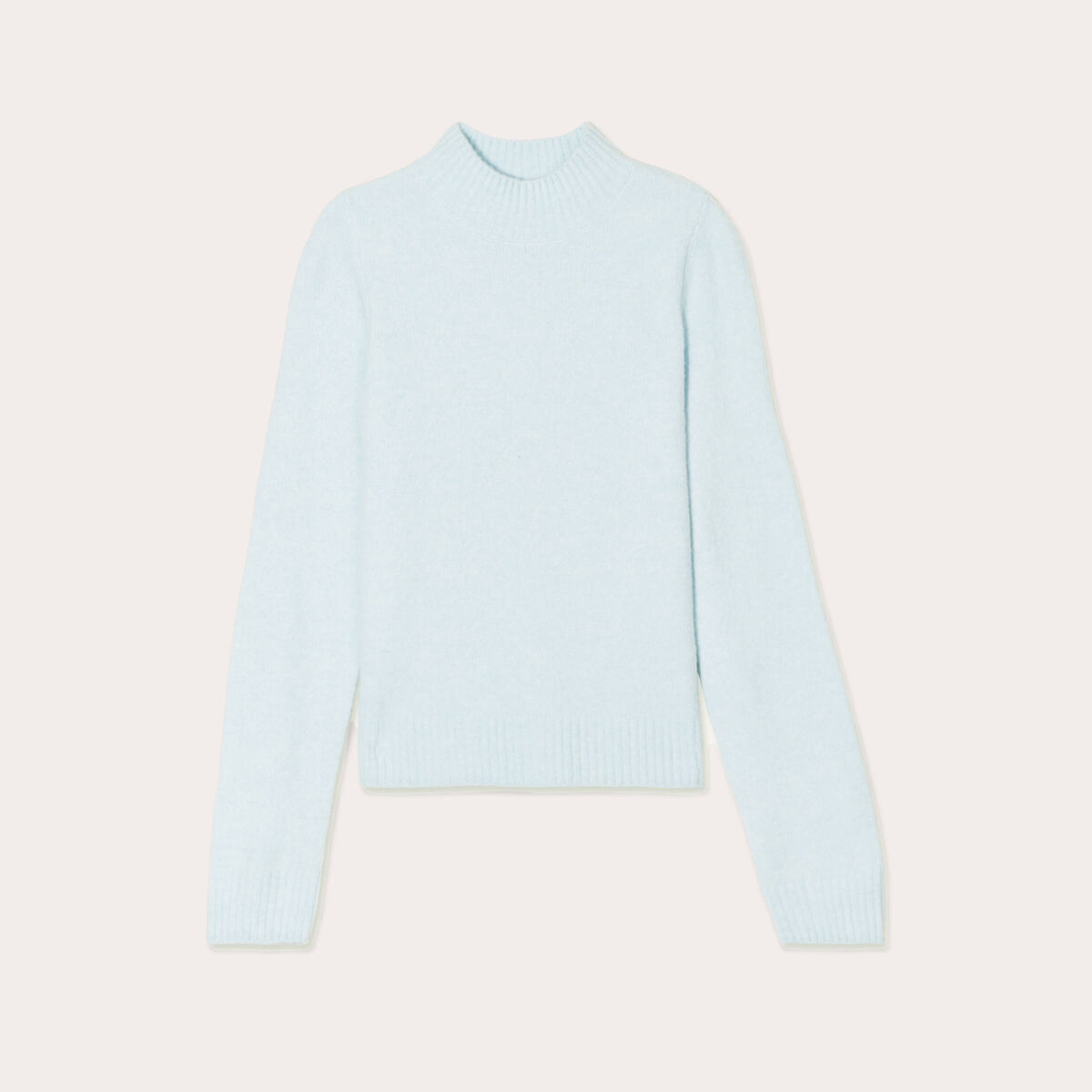 Pull col montant bleu pastel femme
