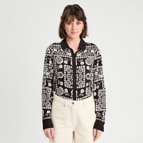 Chemise manches longues noir femme