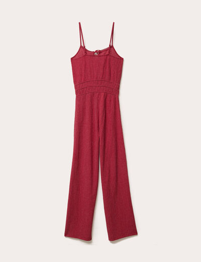 Combinaison large longue stretch rouge foncé femme