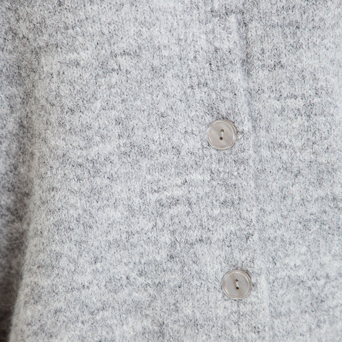 Gilet ample col rond manches longues gris clair femme