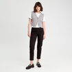 Jeans mom slim stretch denim noir femme