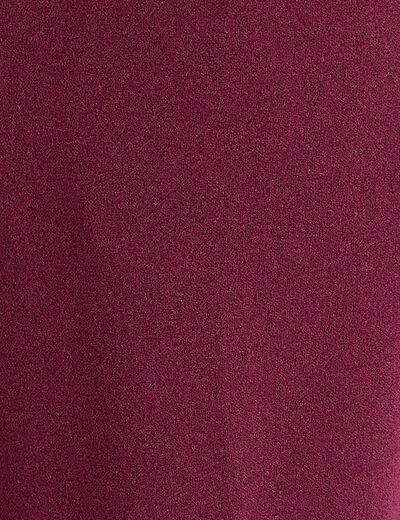 Pantalon large avec bandes prune femme