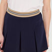 Jupe évasée plissée bleu marine femme
