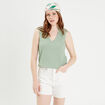 Débardeur dos crochet vert olive femme