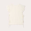 T-shirt brod&eacute; avec volants ecru femme