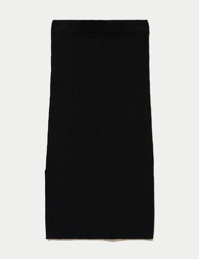 Jupe ajust&eacute;e longueur 3/4 noir femme