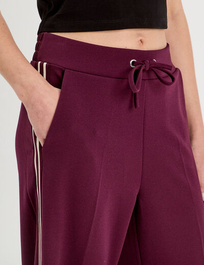 Pantalon large style jogging prune femme