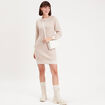 Robe pull droite col rond ivoire femme